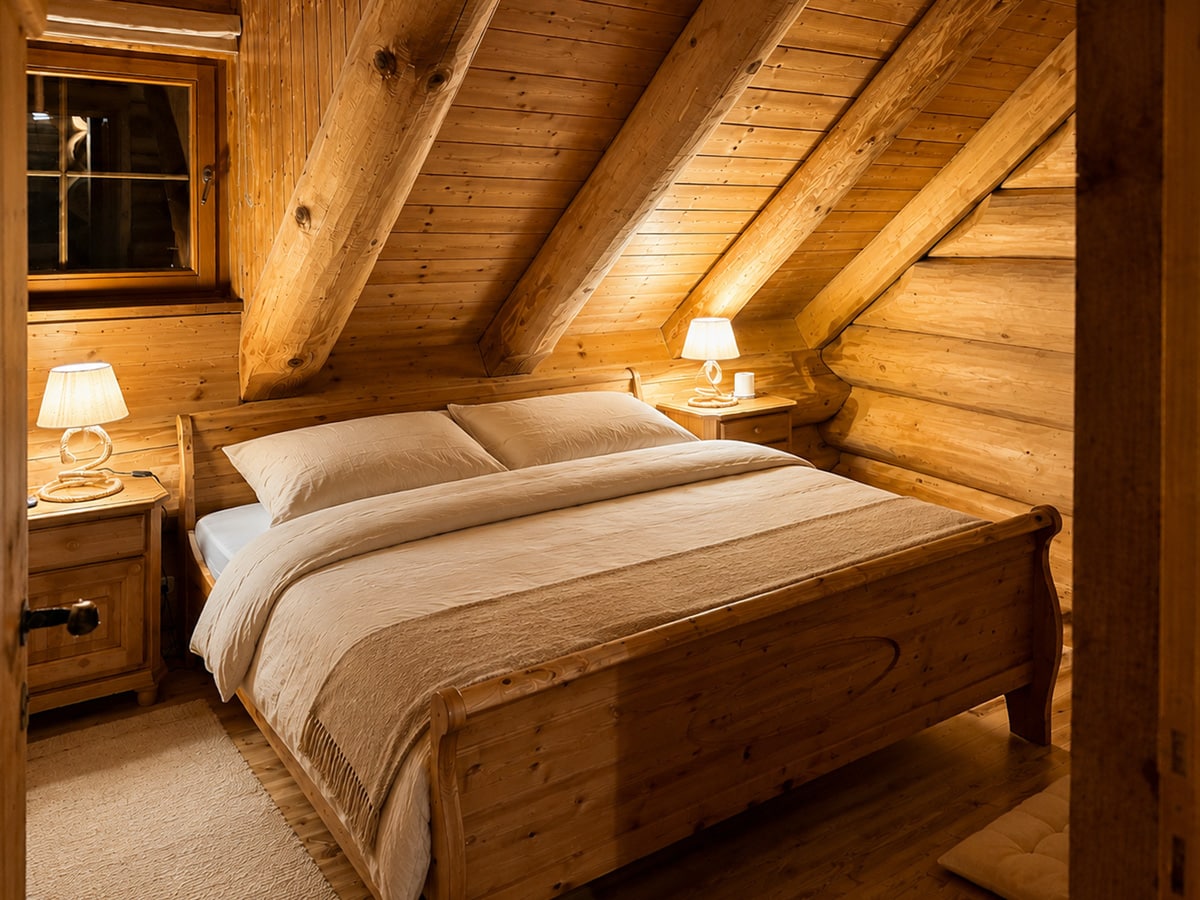 Doppelzimmer unter dem Holzdach